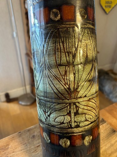 Vaso Vintage Ex.Alto e Grande Ceramica Arte Celtica Newlyn Cornovaglia - Ottime Dimensioni! - Foto 6 di 8
