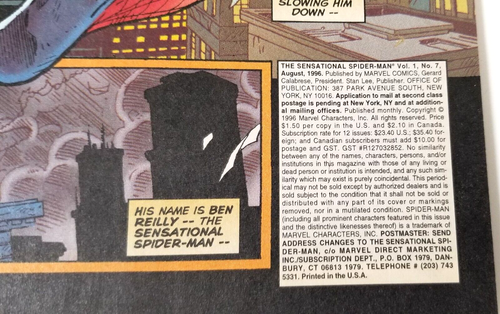 The Sensational Spider-Man 7 August 199 VF/NM Boarded - Picture 5 of 5