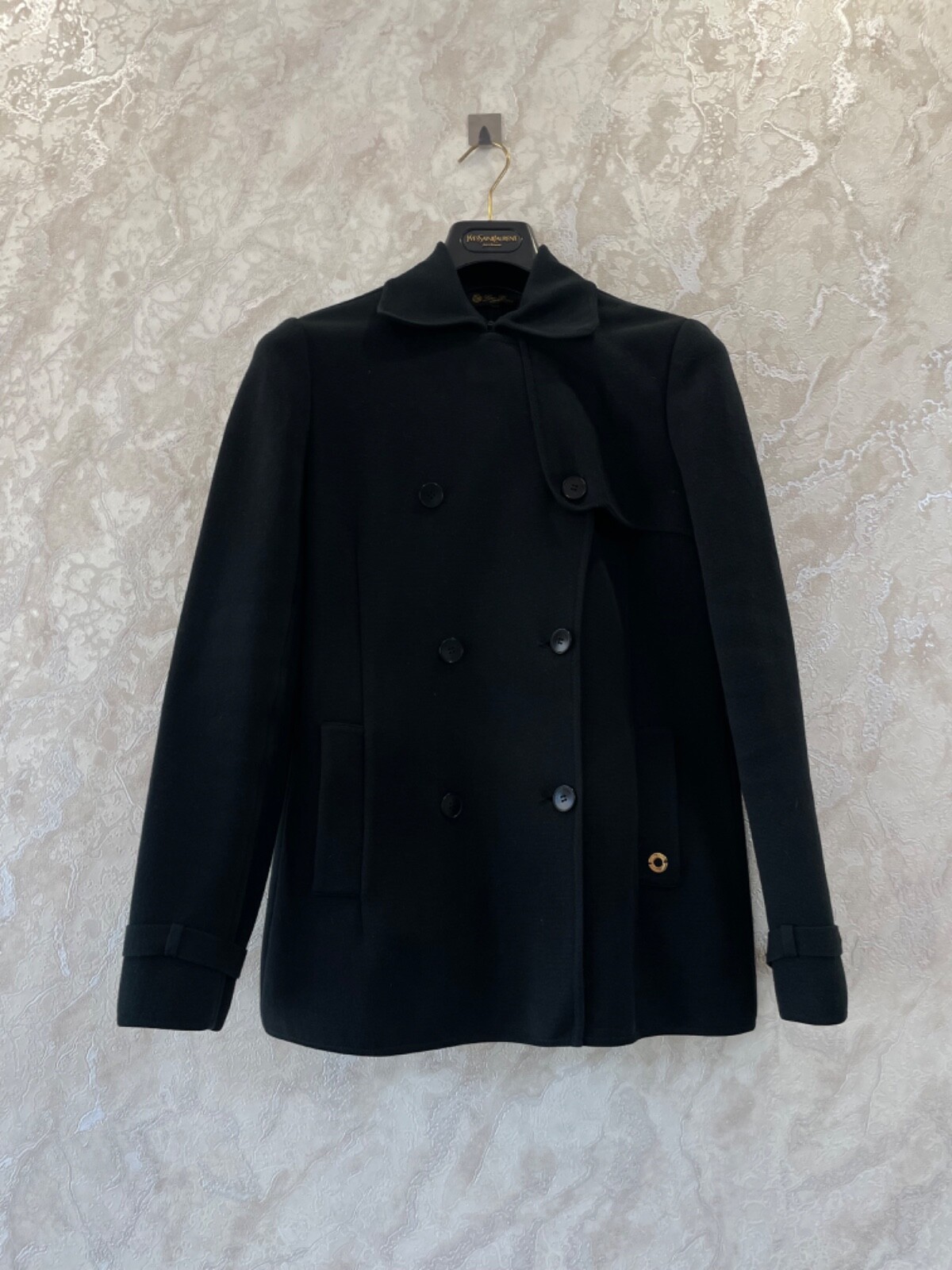 Loro Piana Black Cotton Button Jacket Women’s IT 48