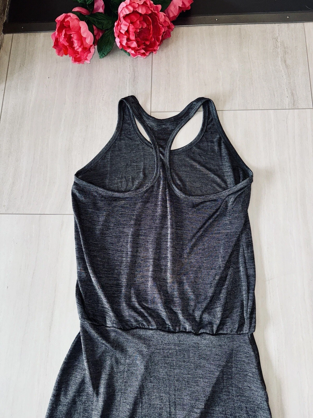 Abito da canotta posteriore T ALEXANDER WANG L XL grigio alto lavorato a maglia lunghezza intera