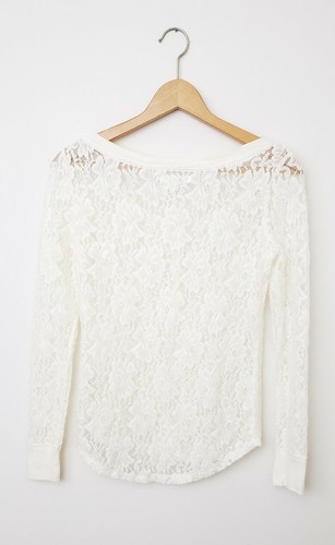 Aeropostale Lace Long Sleeve Shirt Top Juniors Size Small - Picture 3 of 8