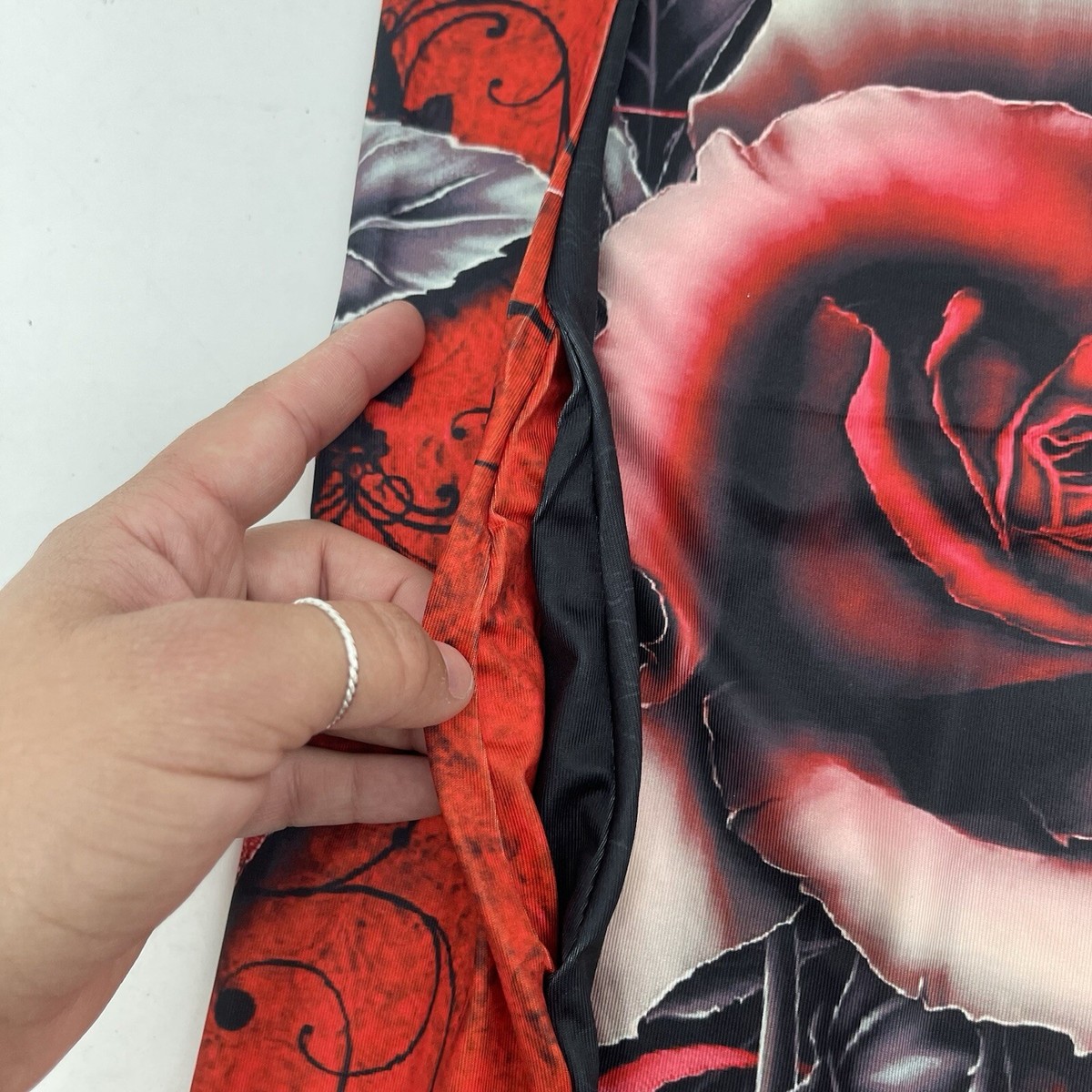 mermaid dress black lace Rose Floral Print Sleeveless Bodycon Maxi Dress – Littlebox India