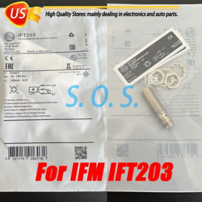 New For IFM IFT203  Inductive Proximity Switch Sensor 10-36VDC 100mA 4mm 4-Pins