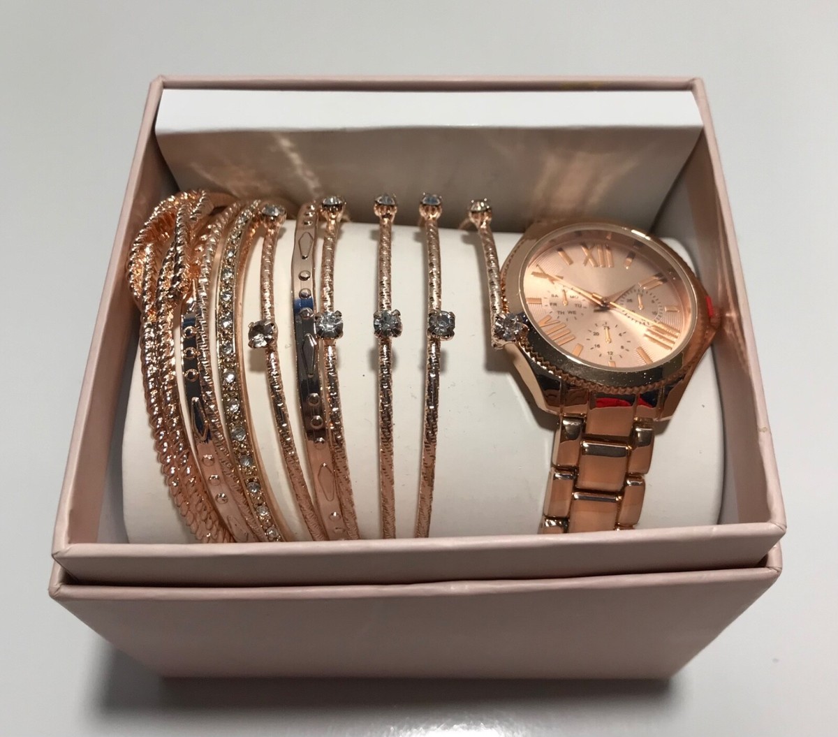 Gold-tone Watch with Bangle Bracelet Set NIB Time & Tru Women main image 3
