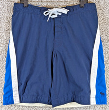 Abercrombie and Fitch Moose Logo Swim Trunks Men's 32 Blue Y2K Swim Beach Wear