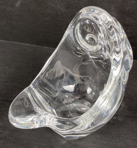 Vannes Le Châtel Crystal 4”Owl France Ashtray Candy Dish Figurine Wise Bird - Picture 9 of 10
