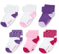 Hanes Girls' Toddler 6-Pack Turn cuff Socks