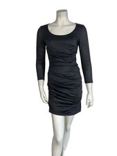 Dolce & Gabbana Wool Gray Ruched Dress 3/4 Sleeve $1345