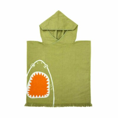 SUNNYLIFE Sunnykids Beach Poncho Badetuch Kapuze Hai Strand 63 x 62 x 1 cm