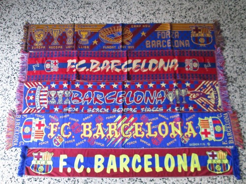 Lote 5 Bufandas FC Barcelona Club Football Scarf Bufanda Lote B | eBay