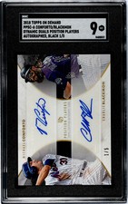 2018 On Demand Dynamic Duals Michael Conforto Charlie Blackmon 1/5 SGC 9 Mint