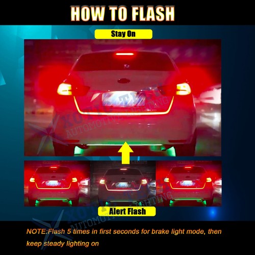 For Nissan Altima Frontier Maxima Red Strobe Blink Flash Brake Tail Light Bright - Picture 7 of 12