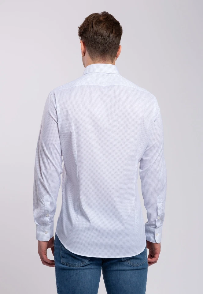 Camicia Uomo Manica Lunga Cotone Microfantasia INGRAM 5T061-30-SLI-C - Immagine 2 di 4