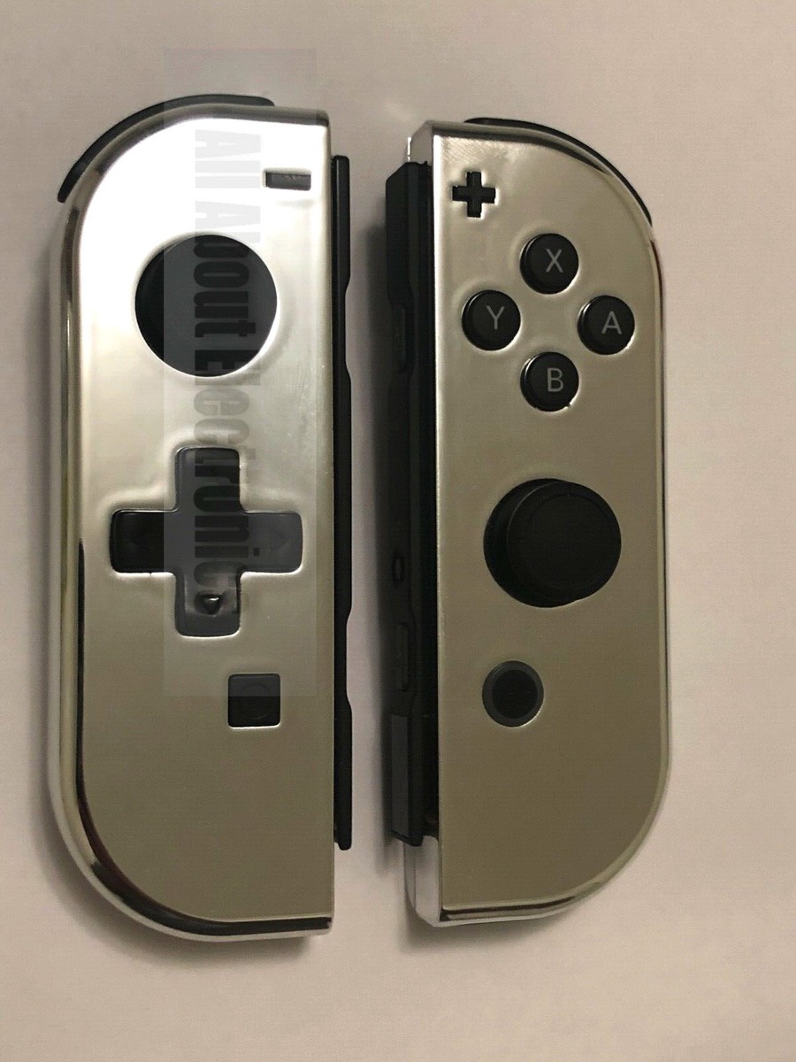 カスタムJoy-con　WHITE×SILVERメタリック Custom Chrome Silver Nintendo Switch Joy Con Joy-Con JoyCon