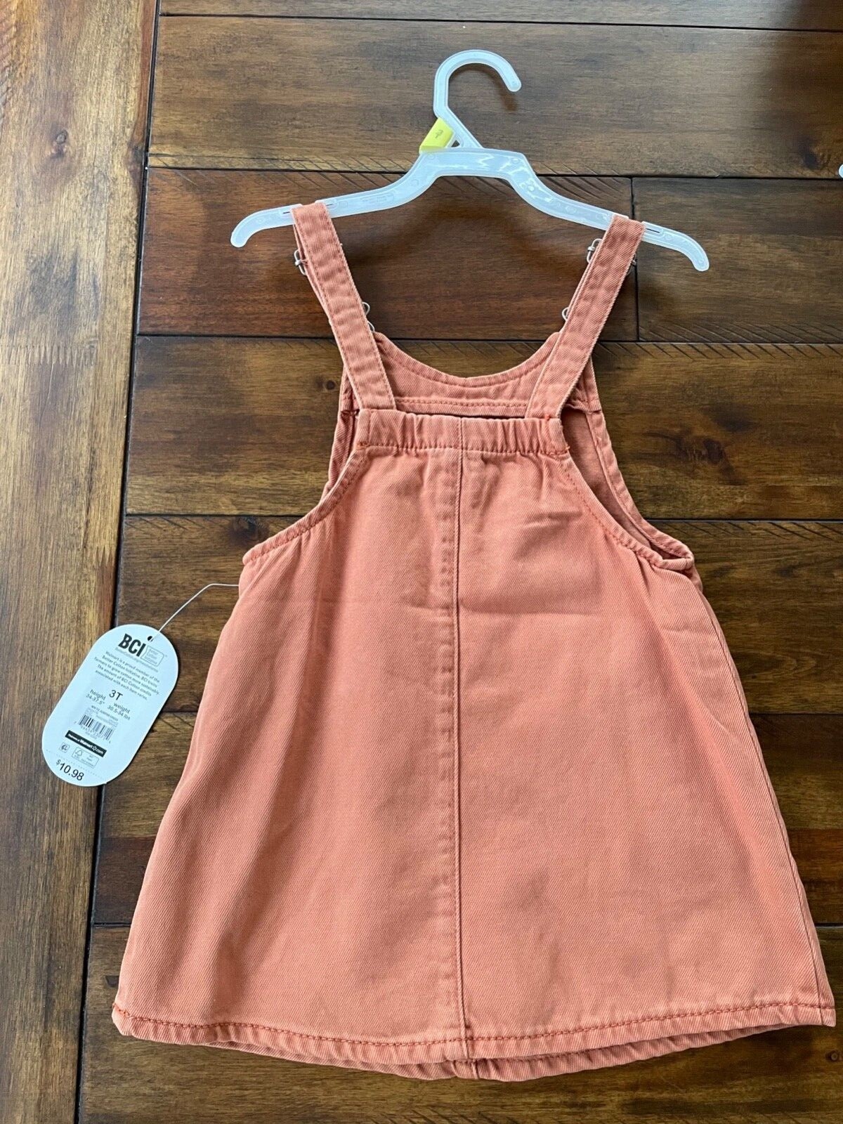 Baby Girl Jumper Jeans Dress Orange, 3T
