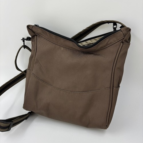 Pacsafe CitySafe 100 Brown Black Travel Security Crossbody Handbag Purse Bag - Picture 7 of 8
