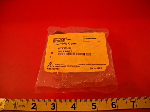 Turck BSV 4149-0/9 Sensor Connector M6914515 4-Pin Male BSV414909 Nib New - Picture 1 of 3