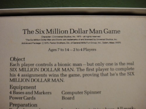 Vintage 1975 Six Million Dollar Man by A Parker  Game 2 to 4 Players Ages 7 - 14 - Picture 9 of 22