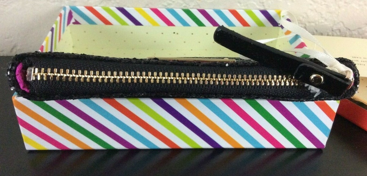 小物 Kate spade NEW YORK Caviar Coin Case Kate Spade New York Black Glitterball Coin Purse with Keyring