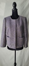 J. Crew Tweed Blazer Womens 12 Blue Silver Metallic Silk Woven Blend Jacket