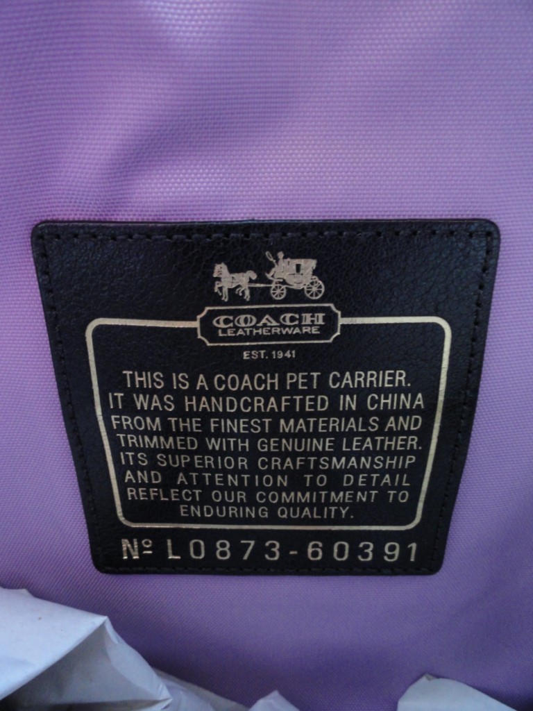 Coach Dog Carrier Cat Pet Tote Travel Bag Penelope Op Art *FAST INSURED