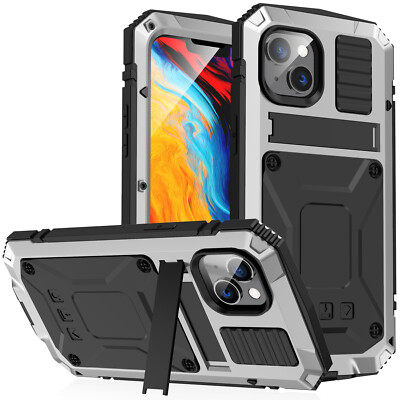 For iPhone 14 Plus 13 12 11 Pro Max Shockproof Metal Kickstand Armor Hard Cover