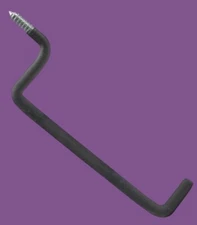 Huskee Heavy-Duty Black Screw-In Wall Ladder Storage Hooks 10 3/4 inch 2 pk