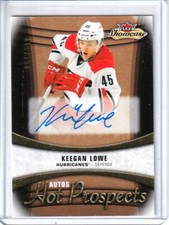 2015-16 Fleer Showcase #133 Keegan Lowe RC AUTO /299 - Carolina Hurricanes