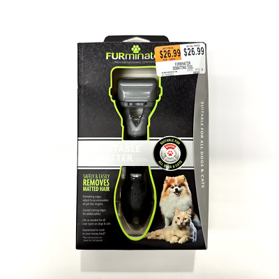 FURminator Adjustable Dematter Tool for All Dogs or Cats NIB