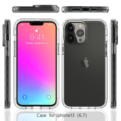 Funda protectora transparente para iPhone 11/12/13/14 Pro Max + Protector de pantalla + Protector de lente - Imagen 8 de 38
