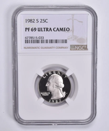 PF69 UCam 1982-S Washington Quarter NGC Brown Lbl