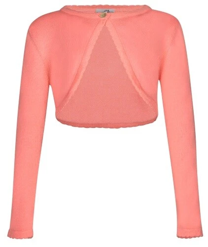 Bolero Jäckchen, Langarm aus feinem Glattstrick in Neon Coral von HAPPY GIRLS - Bild 1 von 1