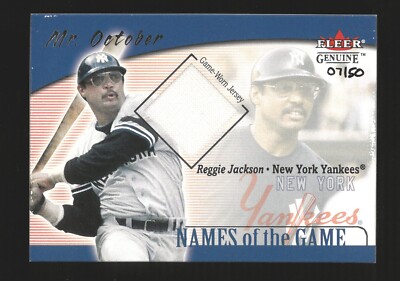 2001 Fleer Genuine REGGIE JACKSON Names of the Game   Game Worn Jersey /50