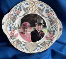 Bone China Plate Commemorating Queen Elizabeth's Platinum Wedding