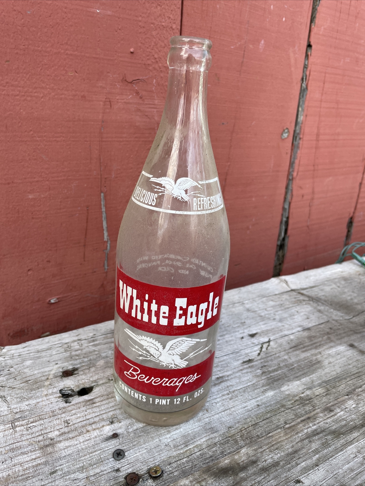 Vintage White Eagle Beverages ACL Soda Bottle Chicopee Falls MA Mass