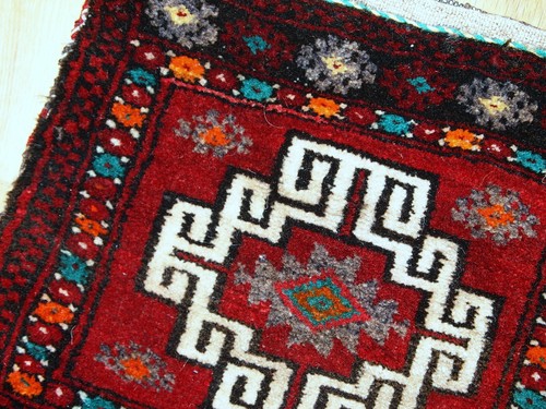 Handmade vintage Turkish Anatolian bag 1.1' x 1.1' ( 34cm x 34cm ) 1970 - 1C365 - Picture 10 of 10