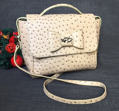 Borsa a tracolla Braccialini ecopelle beige lavorata con fiocco Tua  Braccialini