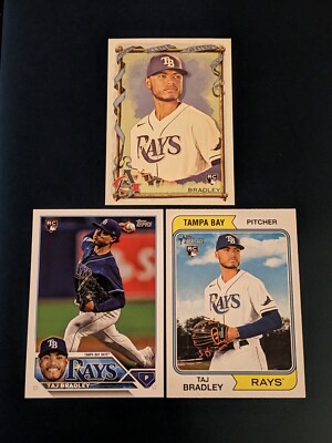(3) Taj Bradley 2023 Topps Update Rookie Card US55 + Heritage RC Minnesota Twins