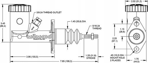 Brake Clutch Master Cylinder M-7558 With Tank Wilwood Gs Compact 0,75" - Picture 3 of 3