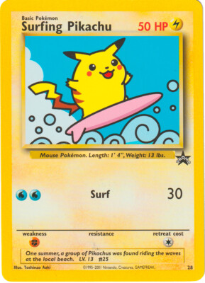【PSA7】なみのりピカチュウ SURFING PIKACHU PROMO POKEMON • Surfing Pikachu SURF PIKA BLACK STAR PROMO 28 ORIGINALE