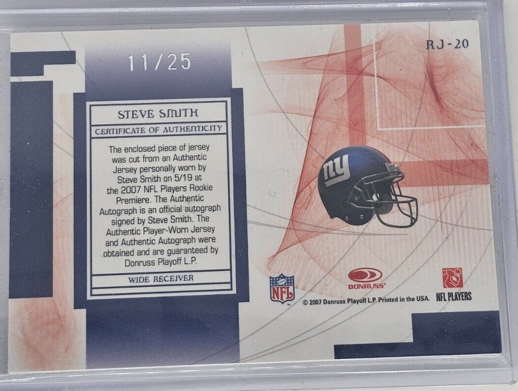 2007 Leaf Limited Phenoms Spotlight 11/25 #RJ-20 Steve Smith 2007 Leaf Limited Phenoms Spotlight 11/25 #RJ-20 Steve Smith