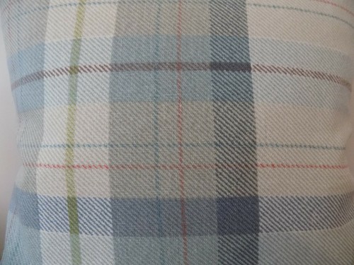 Tartan Cushion Cover Plaid Check Throw Pillow Case Blue Cotton Linen 16" 18" Zip - Picture 5 of 5