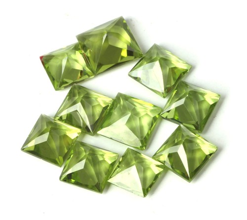 Piedras preciosas sueltas AAA peridoto natural corte cuadrado facetado para hacer todas las joyas - Imagen 10 de 24