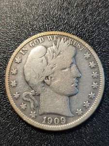 1909 Philadelphia Mint Silver Barber Half Dollar Ch FINE+ 