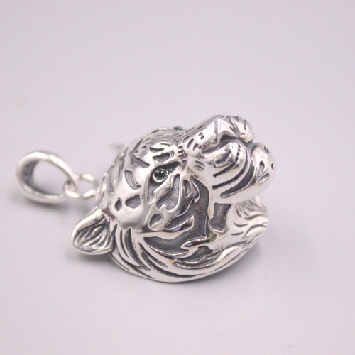 Colgante de plata real S925 de 1 pieza para hombre cabeza de tigre dominante colgante de plata regalo - Imagen 4 de 6