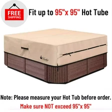 95" x 95" Hot Tub Pool Spa Cover Cap Heavy Duty Sun Protector UV Water Resistant