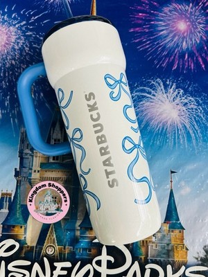 2025 Walt Disney World Starbucks Blue Bow Ribbons Castle Hot & Cold Tumbler  New | eBay