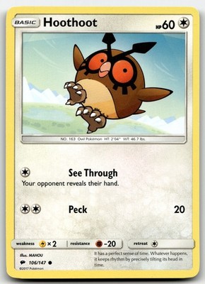 Hoothoot Burning Shadows 106/147