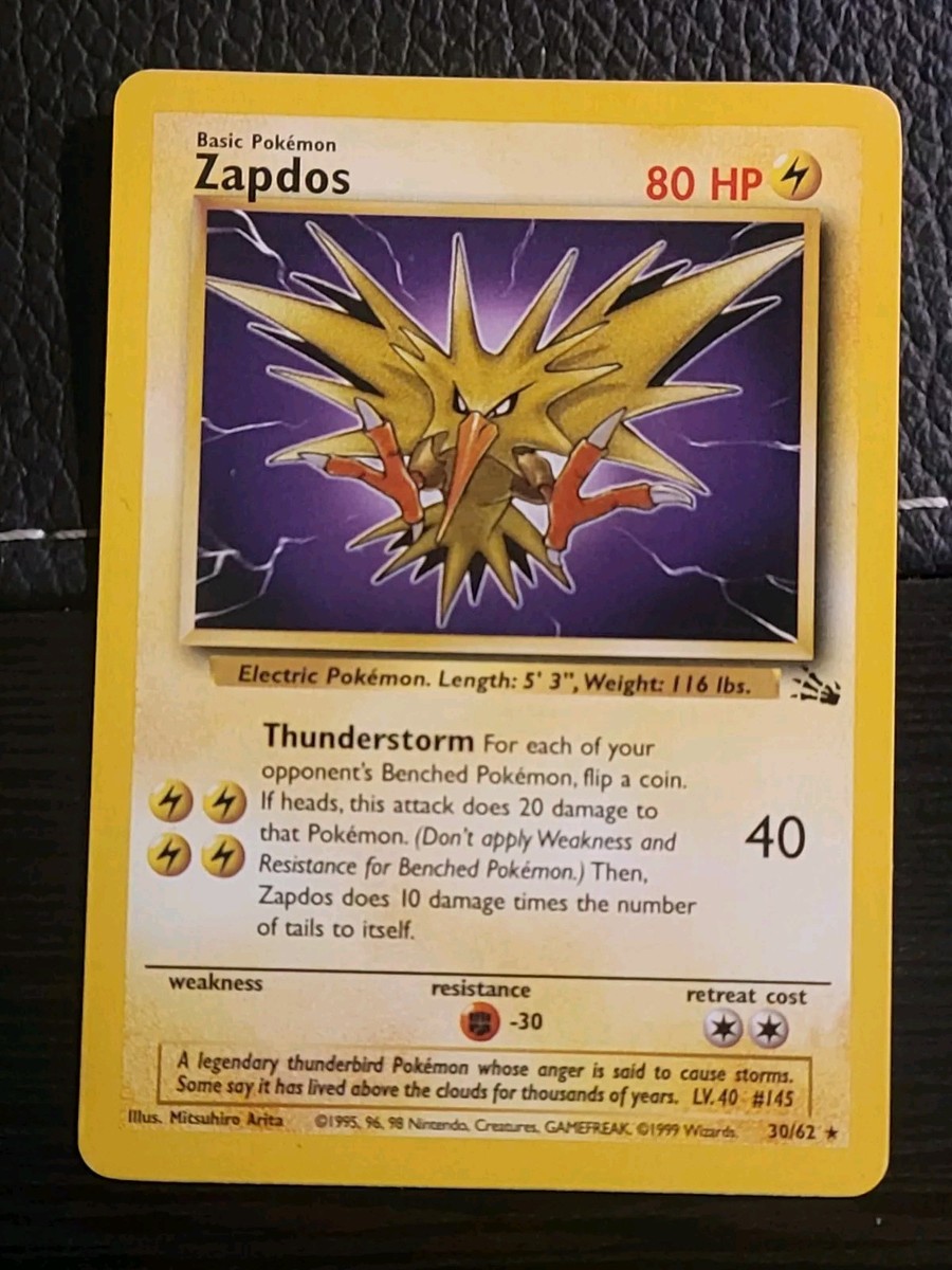 1995 Vintage Pokemon Card Zapdos Base set NM! | eBay 1995 Vintage Pokemon Card Zapdos Base set NM! | eBay