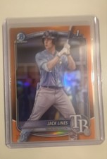 2025 Bowman - Chrome Prospects Jack Lines #BCP-64 Orange Refractor /25 (RC)